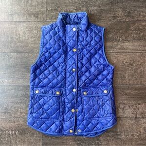 Purple down quilted field puffer vest jacket with pockets
